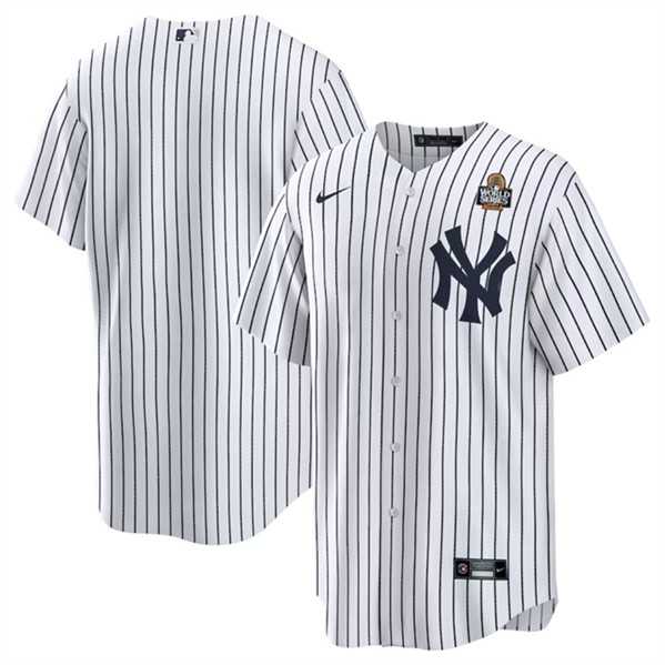 Mens New York Yankees Blank White 2024 World Series Cool Base Stitched Jersey Dzhi